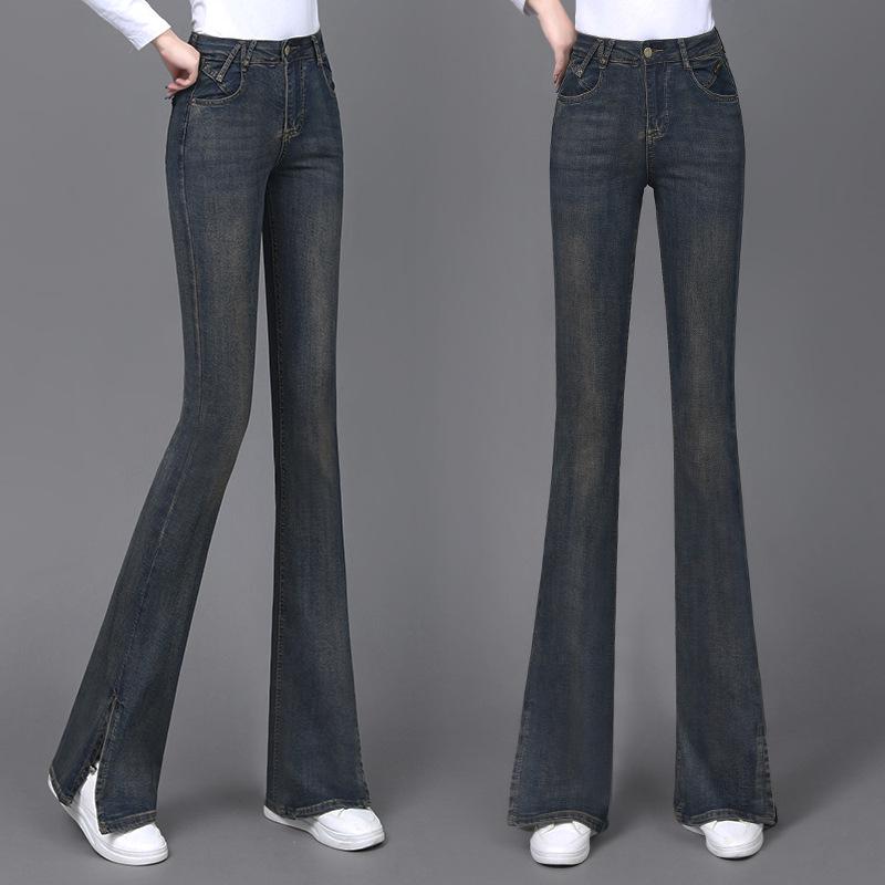 

2023 New Arrival Women s High-Waisted Velvet Flare Jeans - Slim Fit, Stretch, Retro Style Size 29