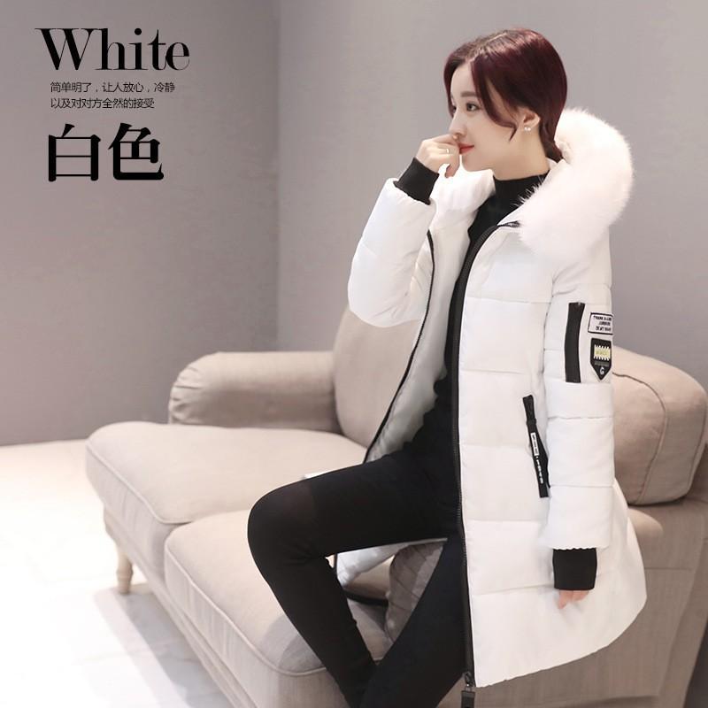 New fashion medium and long cotton-padded clothes women's large size slim-fitting hooded jacket cotton-padded jacket