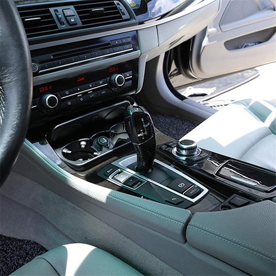 Black Carbon Fiber Look Gear Shifter Trim Cover For BMW 1 3 5 7 Series X3 X4 X5