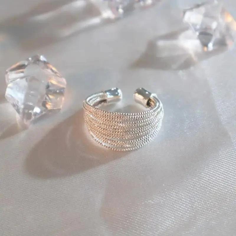 Korean Silver Color Shiny Five Pointed Star Rings for Women Simple Zircon Cross Hollow Star Open Finger Rings Jewelry Party Gift