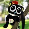 Luo Xiaohei Black Cat Plush Backpack For Girls And Women With Storage And Adjustable Straps