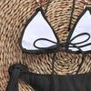 Set da 2 pezzi per costume da bagno da donna, con allacciatura a tre punti, scollo all'americana, imbottito, senza ferretto, con catena in metallo, abbigliamento sportivo da guado