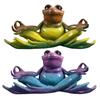 Meditation Frog Statue Sitting Frog Figurine Resin Animal Sculpture Indoor Outdoor Garden Desktop Decoration Ornament