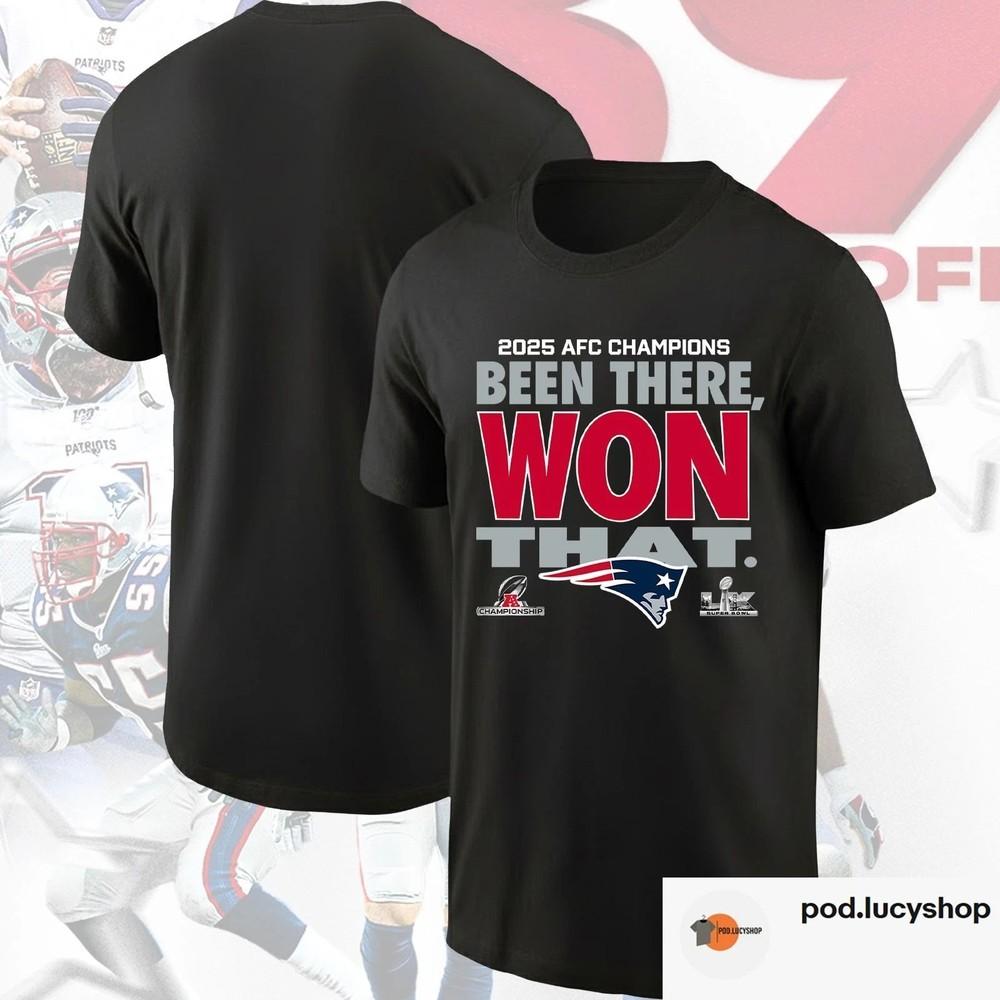 NE Patriot 2025 AFC Champions Black T-Shirt Been There Won That Conference Unisex T-Shirt S