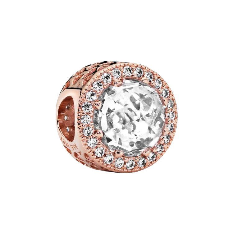 Pandora Shining Heart Charm Unisex Jewelry 781725CZ Rose Gold