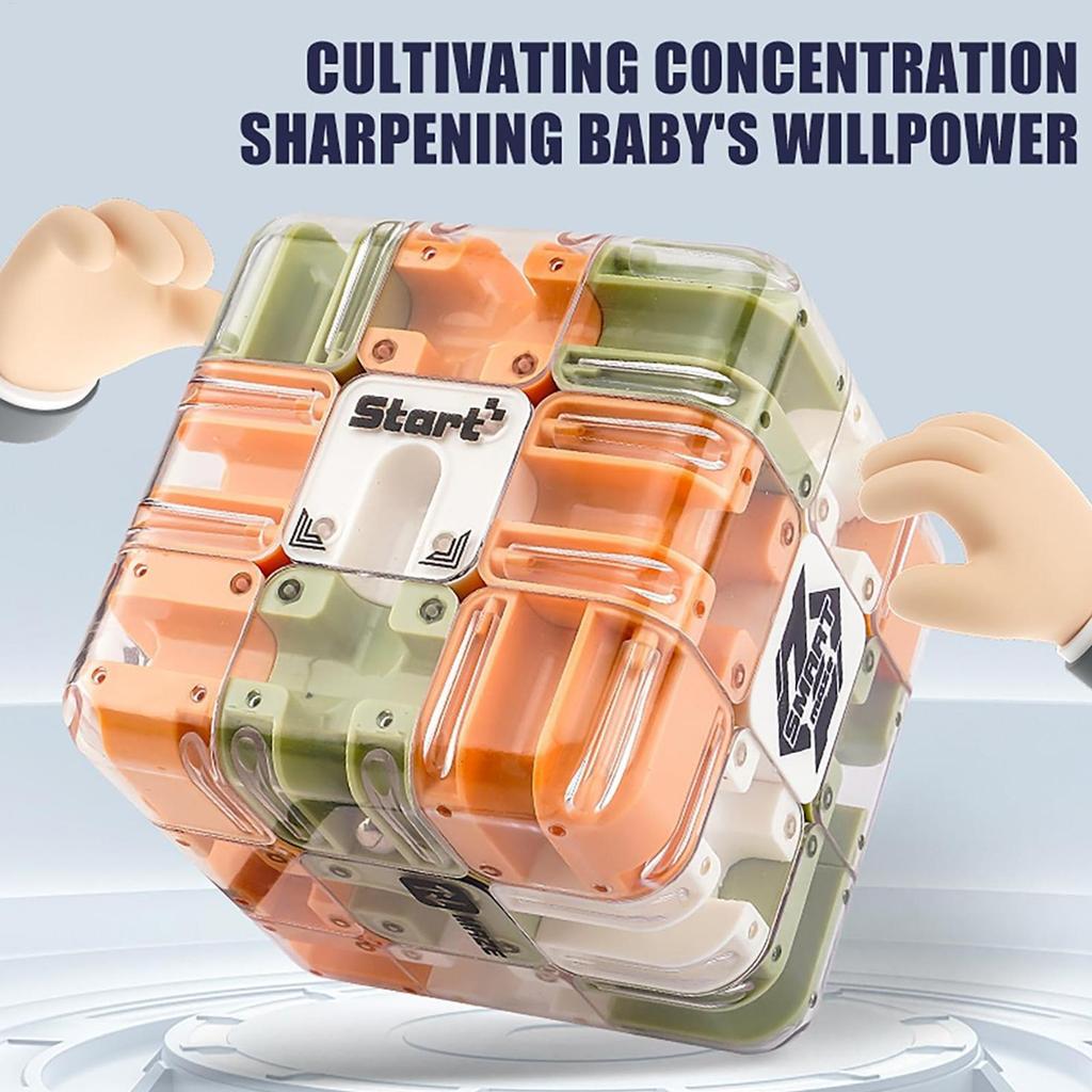 3D Maze Cube Puzzle - Brain Training & Sensory Fidget Toy for Kids & Adults - Birthday Party Favor, Stocking Stuffers