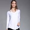 Simple Solid Color Off Shoulder Design Women Long Sleeved Top For Fall Comfort