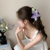 Non-Slip Flower Hair Clip Large Size Cloth Vertical Clip Retro Satin Banana Clip  Female
