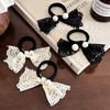 New Lace Hair Bow, High-end Imitation Pearl Headband, Noble Butterfly Knot Hair String, Hair Accessory