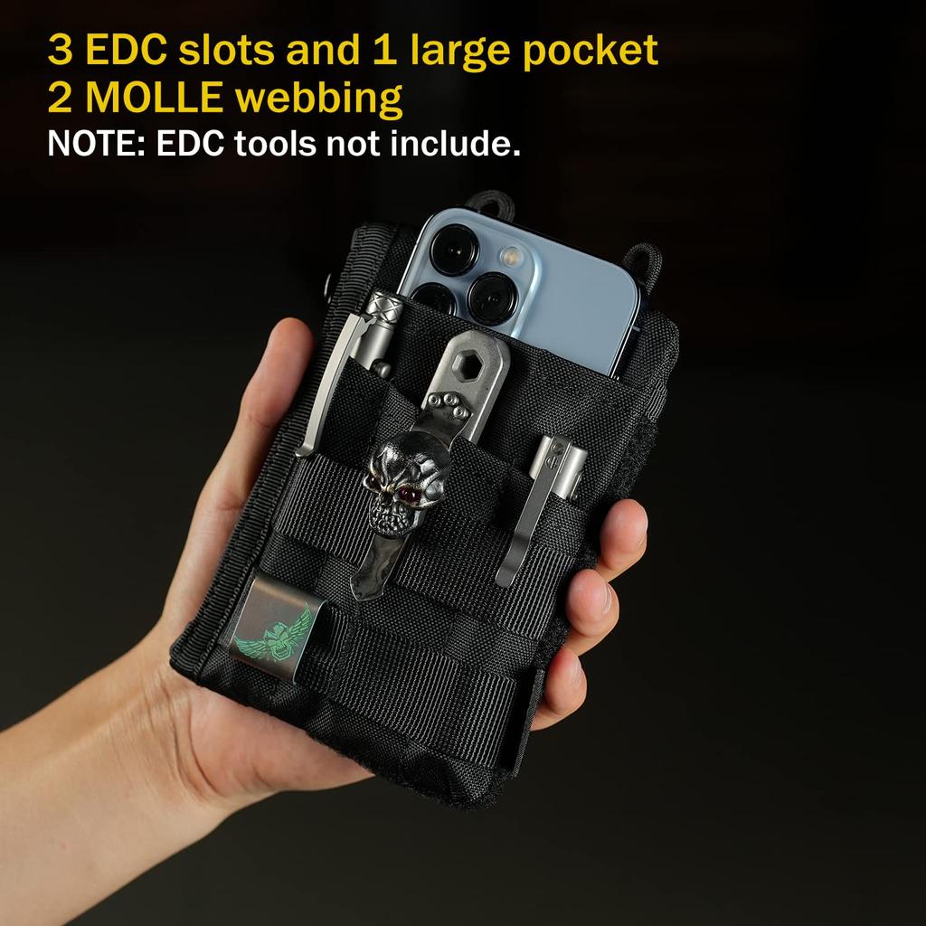 VIPERADE VE16 Pocket EDC Pouch for 7 Pocket EDC Pocket Organizer Velcro Pouch for Everyday Multi Tool Pocket Pouch Wallet for EDC Pocket Pouch for Men