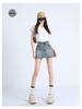 Women's High-Waist Stretch Retro Denim A-line Mini Skirt - Anti-Exposure, Hip-Hugging, Perfect for Spring/Summer Fashion