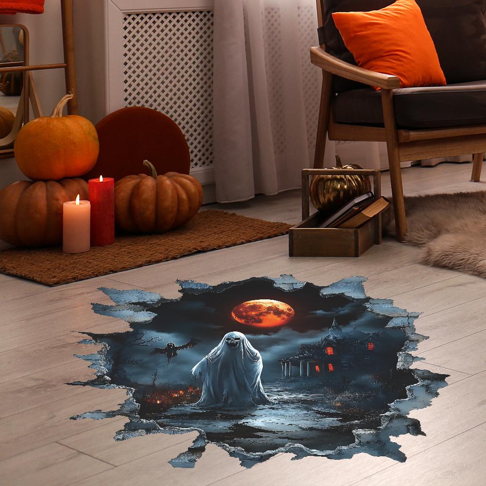 Halloween Creative Wall-breaking Faceless Ghost Bedroom and Living Room Atmosphere Decoration Stickers