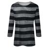 Modisches, lässiges Damen-T-Shirt mit Rundhalsausschnitt, Dreiviertelärmeln und Streifenmuster