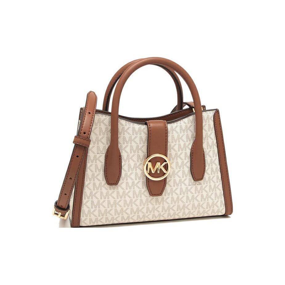 New MICHAEL KORS Gabby Polyurethane One Shoulder Handbag, Crossbody Bag Trumpets Women's Vanilla White & Brown 35S3G5GS5B-150