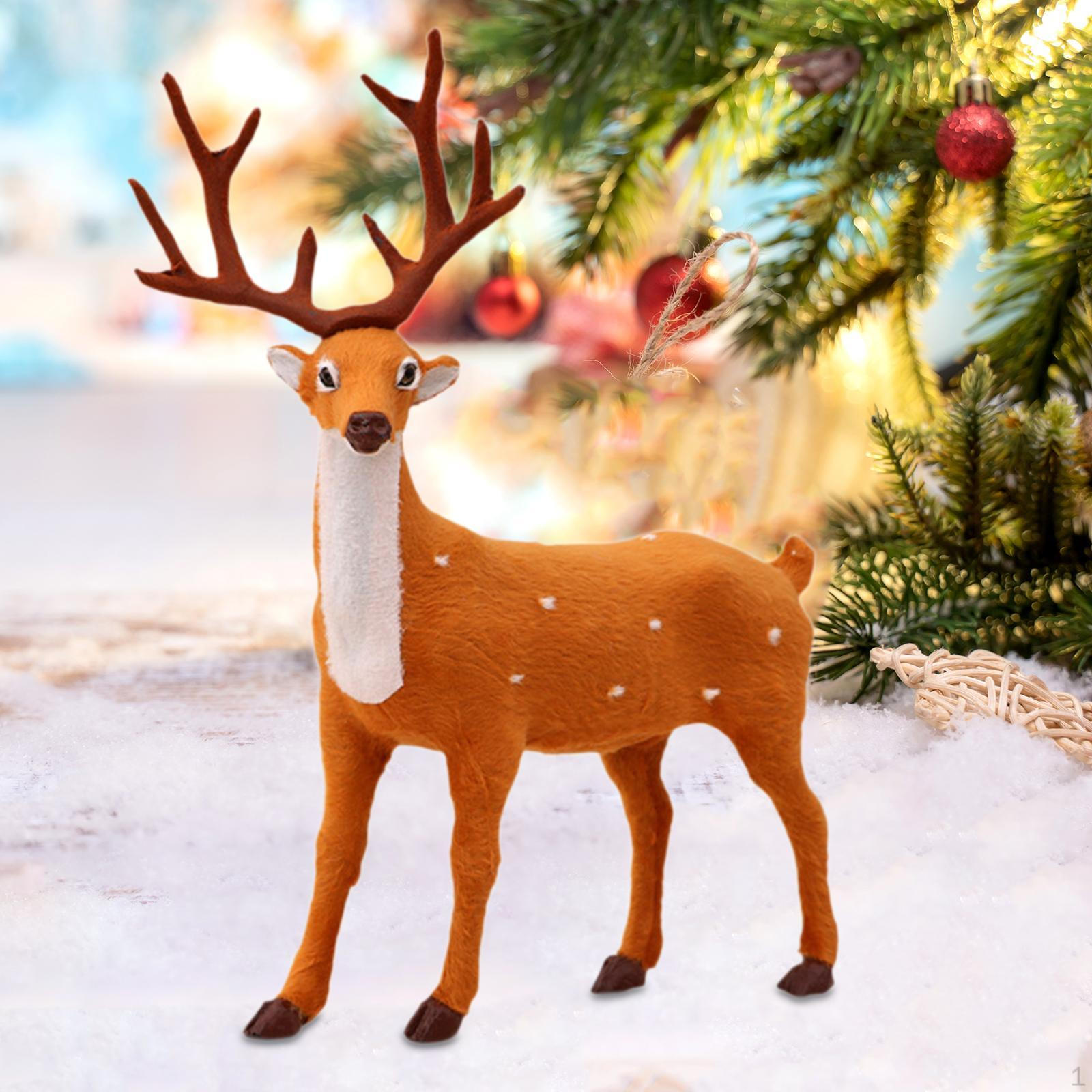 

Рождественские украшения в виде оленей, скульптура животных, фигурка лося, статуэтка оленя для спальни, столовой 15cm
