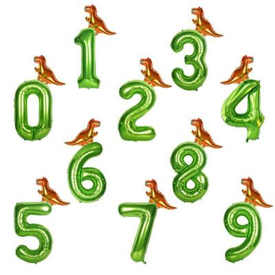 Dino 40 inch Baloane cu numere verzi Roar Dinozaur Decoratiuni pentru petrecere Balon Jungle Party Boy Birthday Party Decor Baby