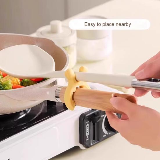 Silicone Pot Lid Clip Spoon Holder Bracket Anti-overflow Support Rack for Kitchen Universal Spatula Holder Clip