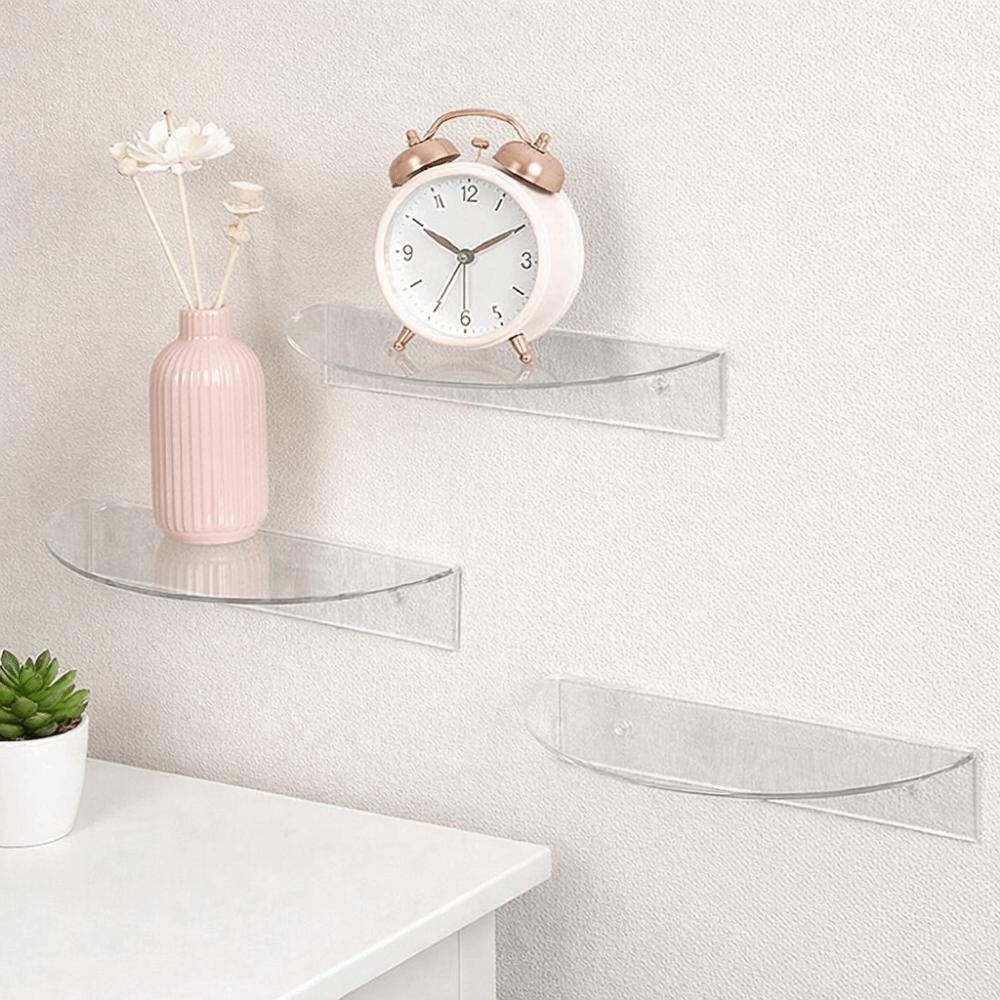 Minimalist Acrylic Floating Shelf Wall Mounted Transparent Wall Shelves  Book