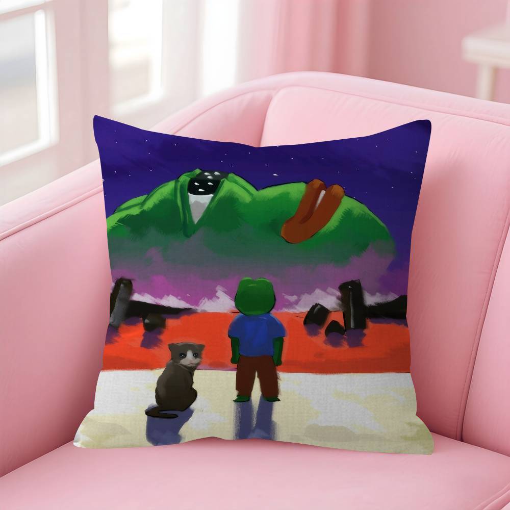 Funny PPepe The Frog Personalized Pillow Cover Kids Bedroom Wild Party Decor Pillowcase kid Birthday shower Gift