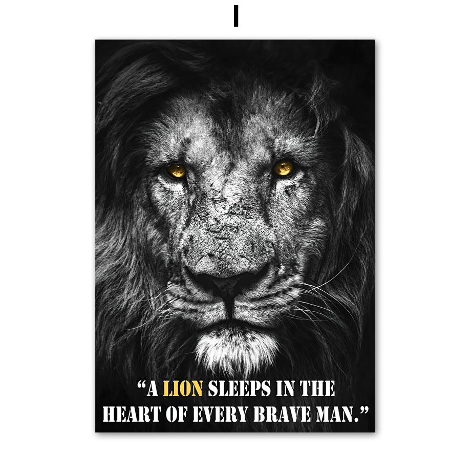 Black White Lion Tiger Leopard Beast Quotes Nordic Posters And Prints Wall Art Canvas Painting Pictures For Living Room Decor