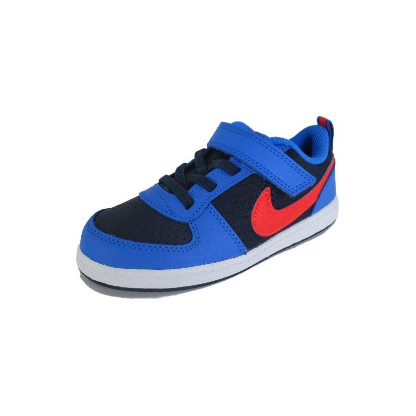 Nike Court Borough Low Top Skateboard Shoes Blue Red Black Infant And Toddler 870029-404