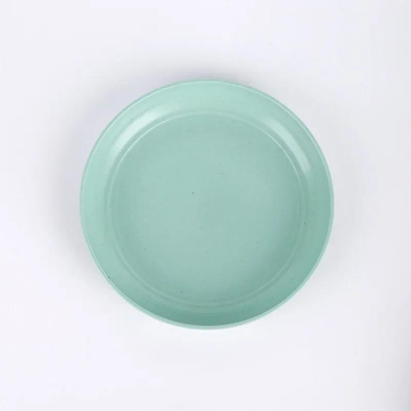 6pcs 15/20/23/25cm Lightweight Unbreakable Wheat Straw Plates Deep Dinner Plate for Kids Toddler Adult Dishwasher Microwave Safe