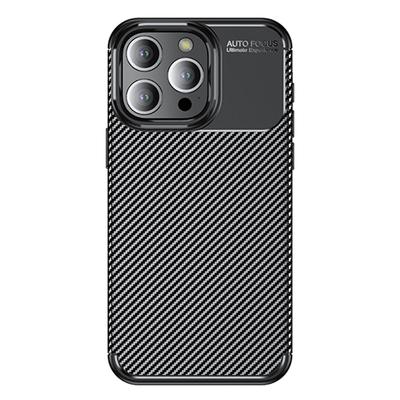 Soft TPU Phone Case for iPhone 15 Pro Max,Anti-scratch Carbon Fiber Texture Phone Cover