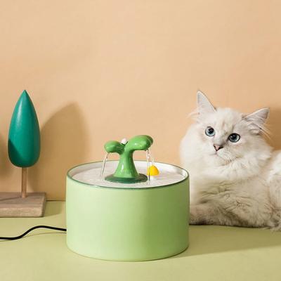Fuente de agua automática para gatos, dispensador de agua eléctrico de cerámica para mascotas, bebedero con filtro para perros, alimentador para beber con bomba silenciosa, 1L y 1,5l