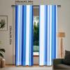 2 Stück Blau-Weiß gestreifter Vorhang Retro-Streifenfarben Abstraktes Vintage-Design Geeignet für Schlafzimmer, Badezimmer, Wohnzimmer