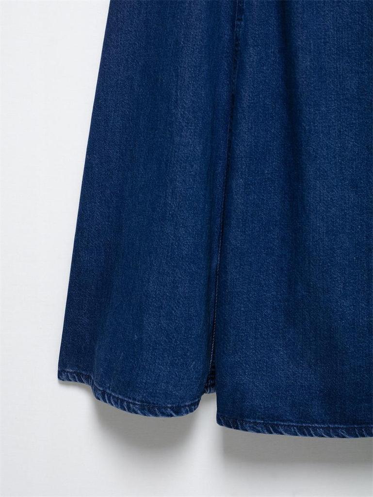 Elegant Summer Denim Midi Spaghetti Strap Dress for Women