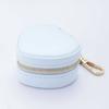 1pc Mini Jewelry Box, Heart-Shaped Jewelry Organizer with Keychain, Zipper Closure, Portable Jewelry Box, Jewelry Boxes