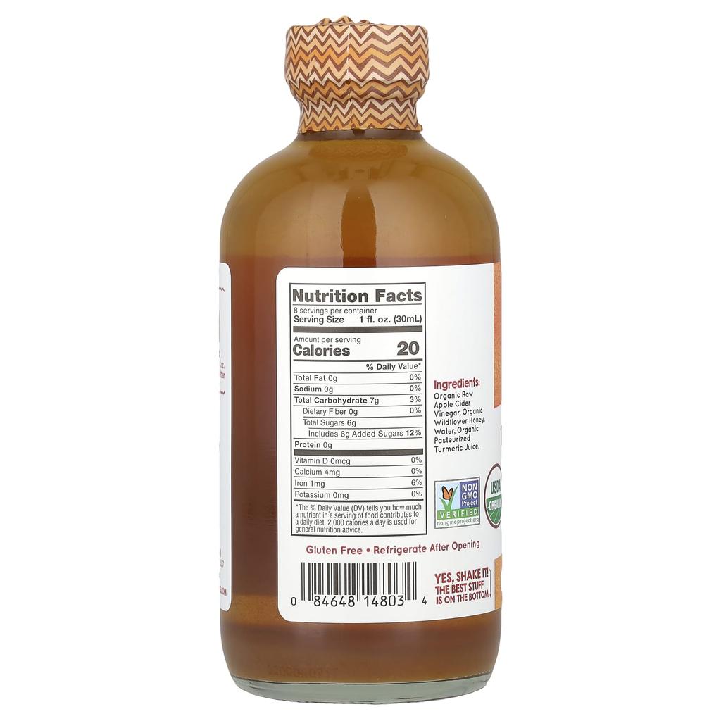 Vermont Village, Jablečný ocet, kurkuma a med, 237 ml (236 ml)
