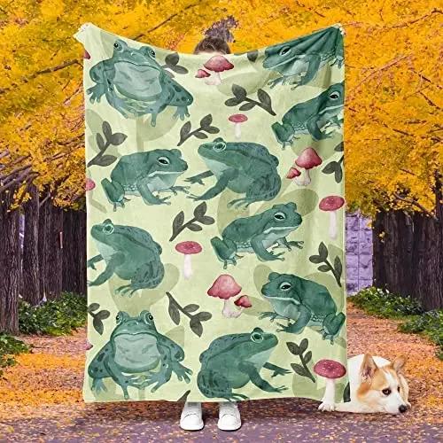 Frog Blanket Soft Warm Lightweight, Kawaii Frog Throw Blanket Cozy Plush Warm Blankets for Women Men Boys Girls Gifts King Size
