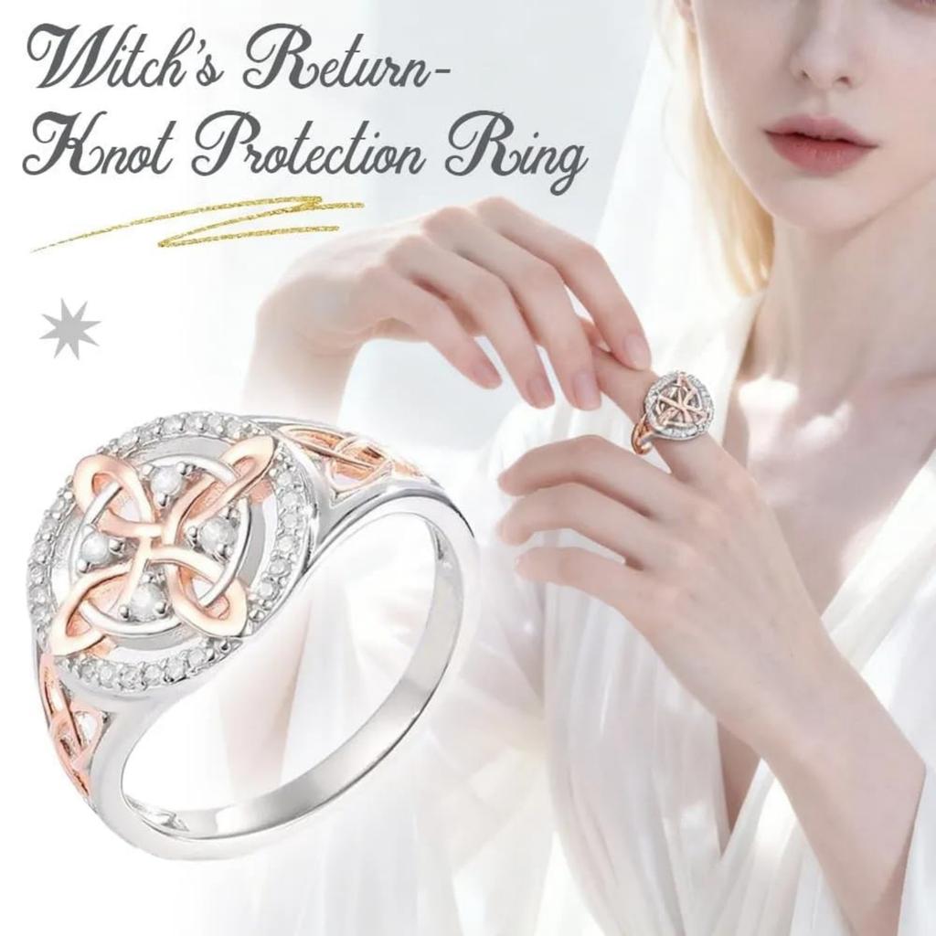 Sterling Silver Celtic Knot Ring with Round Cubic Zirconia Accents and Rose Gold Plated Detailing for Women and Girls