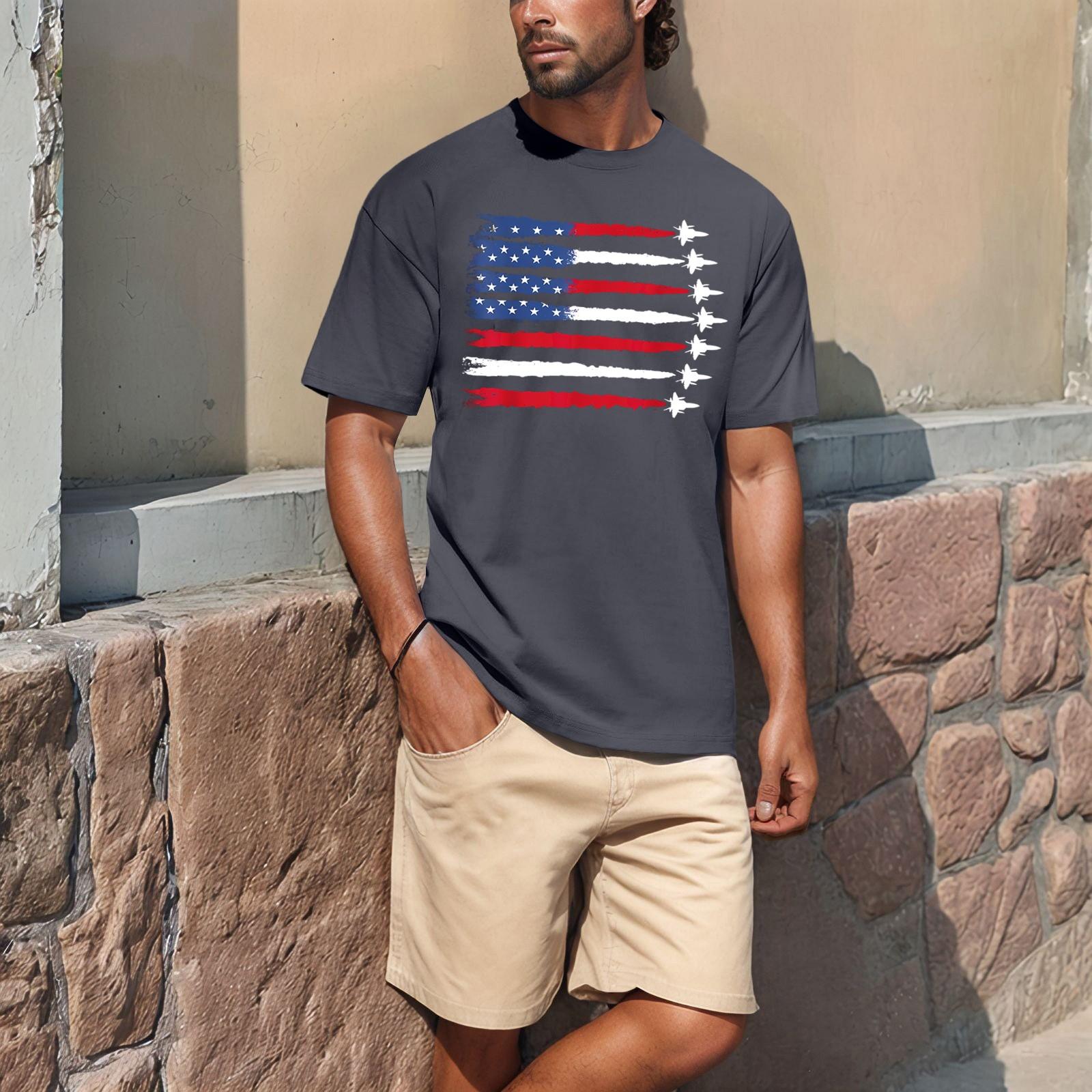 

Летняя мужская популярная футболка с круглым вырезом и коротким рукавом с принтом XXL