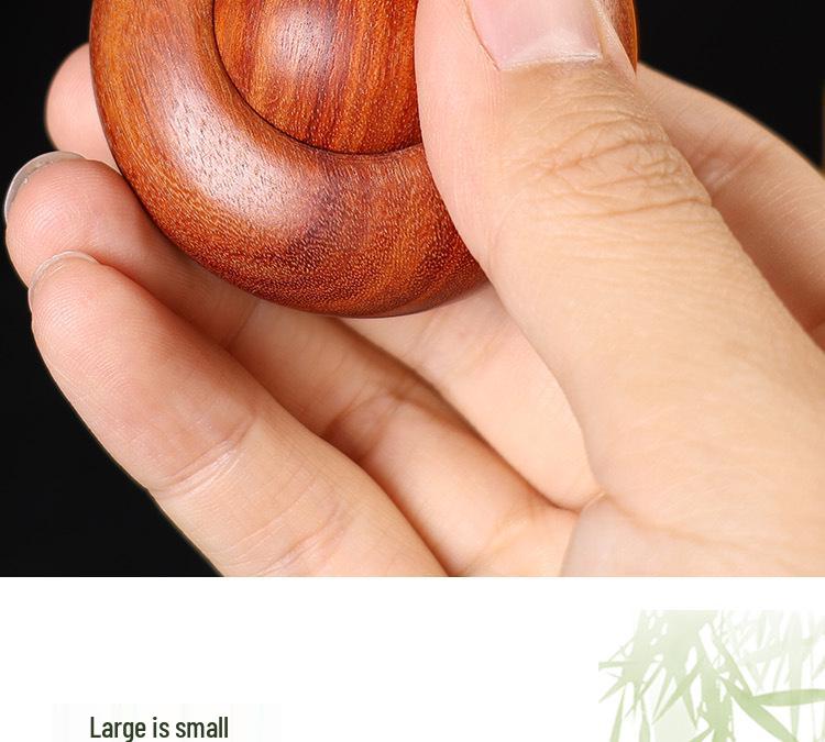 Red Sandalwood Handcrafted Health Ball Massager - Elderly Gift, Large Rosewood Flying Saucer Design