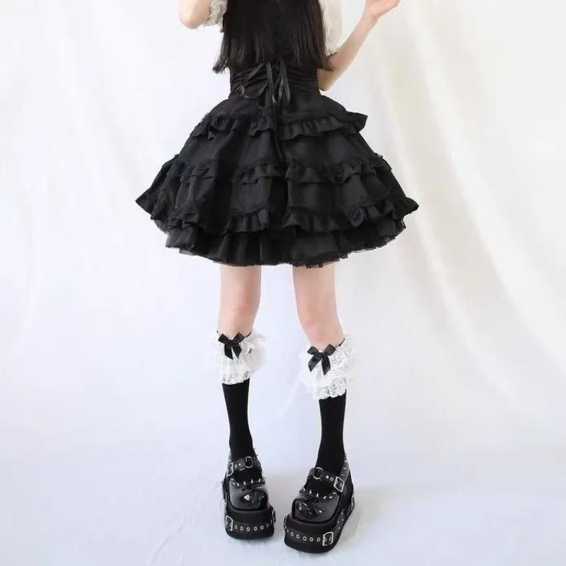 Kawaii Lolita Shoes Platform Platforms for Women Fashion Rivet Mary Jane Round Toe School Shoes Girl Cute Shoes Black