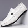 Spring and Summer New Men's Casual Leather Shoes Soft Leather Soft Soles Lazy Foot Cover Shoes White