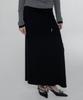 CHICKS Metal Tip Strap Drape Maxi Skirt Black