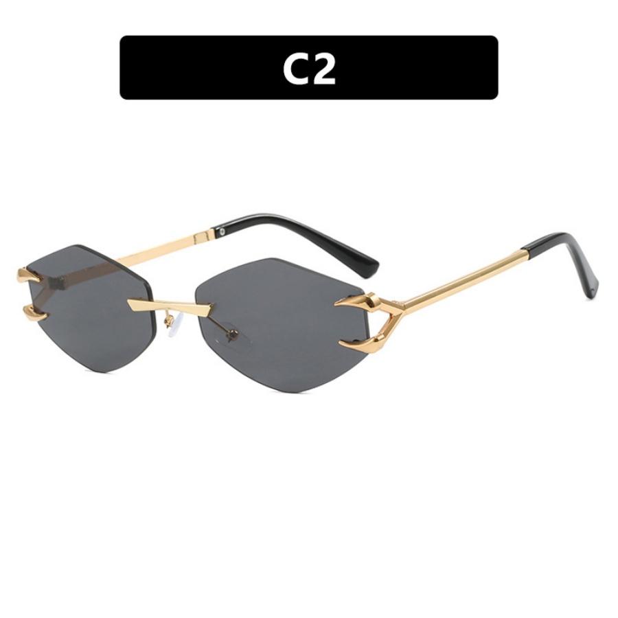 New Women Sunglasses Personalized Frameless Eyeglass Polygonal Sun Glasses Casual Hip-Hop Trend Outdoor Shades Men Uv400