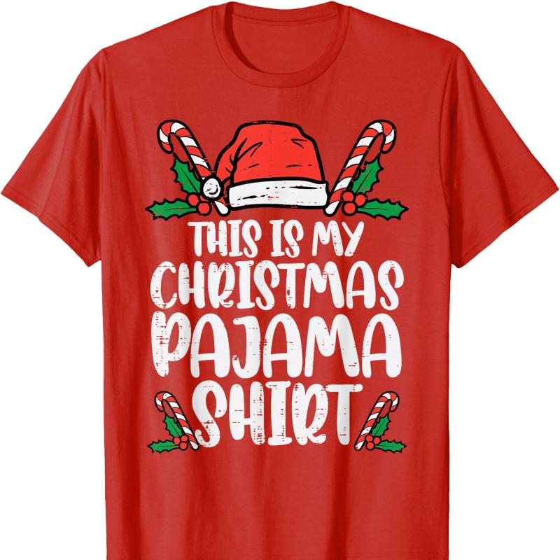 This Is My Christmas Shirt Funny Xmas Women Cotton TShirt Crew Neck Short Sleeve All Seasons Casual Fashion Aesthetic Clothes