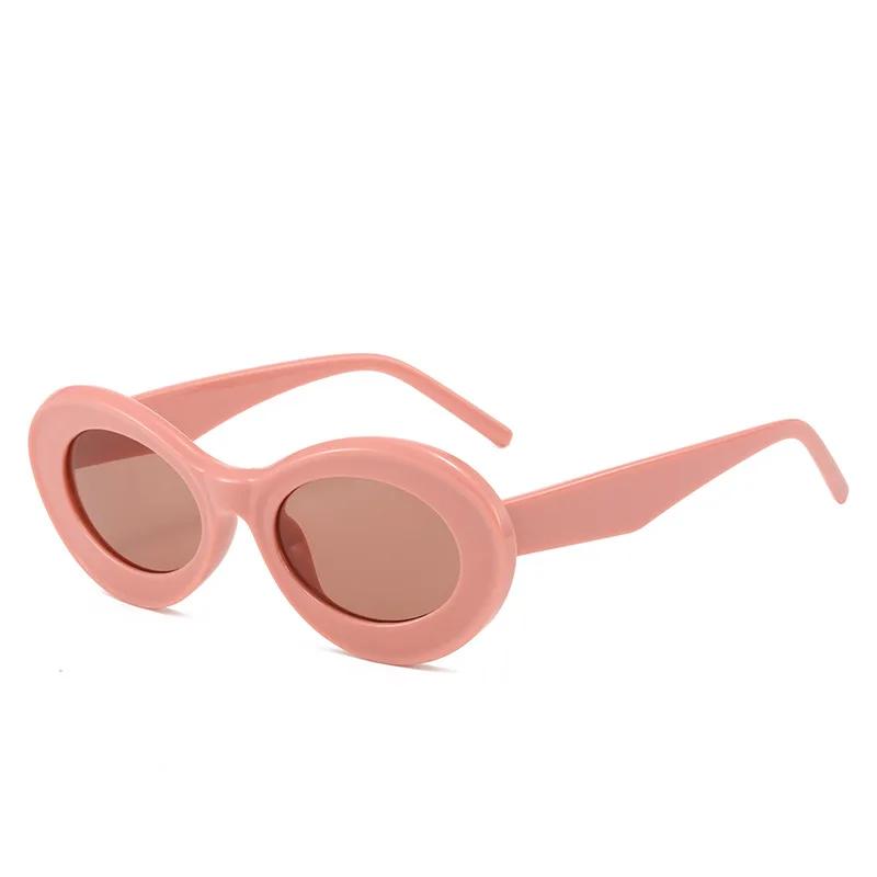 

New Vintage Oval Sunglasses Women For Men Luxury Brand Designer Sun Glasses Steampunk Popular Pink Hip Hop Eyeglasses Frame