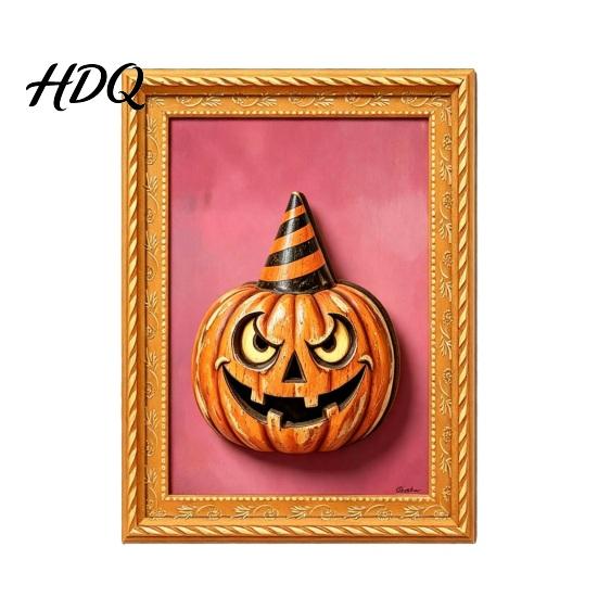Durable Magnetic Decor Halloween Pumpkin Frame Refrigerator Magnet Vintage Ghost Fridge Decorations Whiteboard Decorative Magnet for Holiday