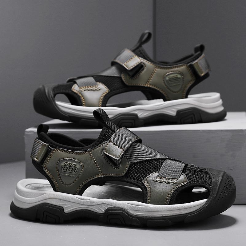 

Летние мужские сандалии из натуральной кожи, мужская повседневная обувь, уличные мужские кожаные сандалии для мужчин, пляжная обувь, римская мужская обувь 46