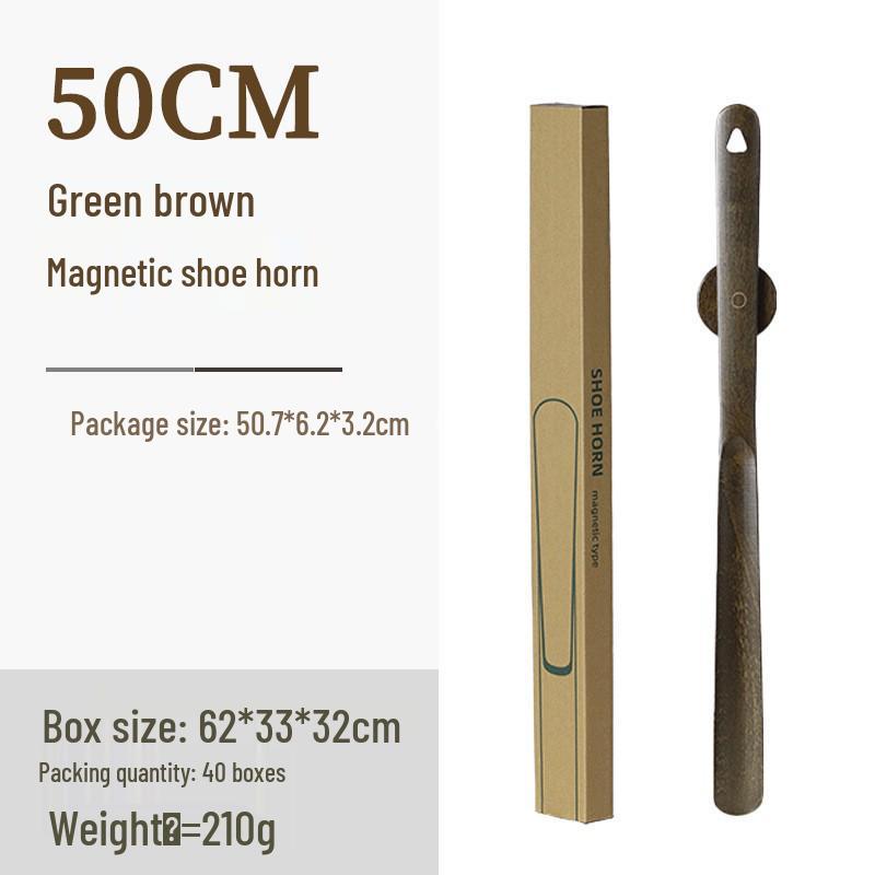 Black Walnut Long-Handled Magnetic Shoehorn: Elderly & Pregnant-Friendly Shoe Lifter Artifact.