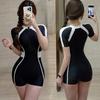 Women's Swimsuit One-piece Polyester Sports Casual Conservative Student Boxer Korean Slim Slimming