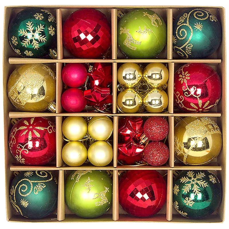 Merry Christmas Ball Ornaments Tree Hanging Pendants Set for Home Decoration Family New Year Celebration Party Decor