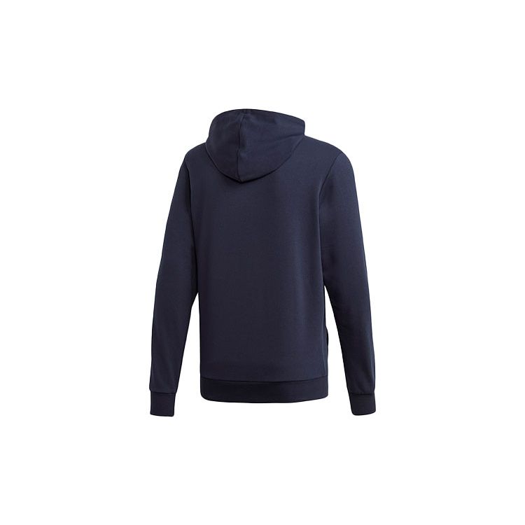 Adidas Essentials 3-Stripes Logo Print Loose Hoodie Men Hoodie Blue DU0499