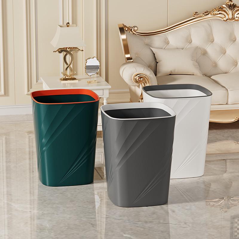 Large Capacity Lidless Trash Can for Home & Office - Suitable for Bathroom, Kitchen, Living Room