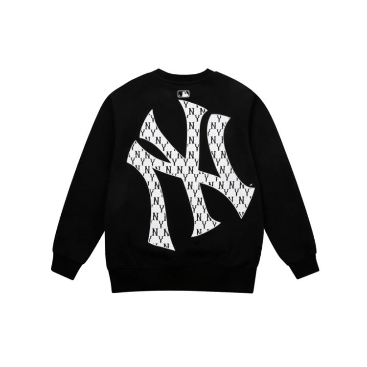 MLB Old Flower Sweatshirts Unisex Black Crew Neck Moderate Regular 31MTM2111-50L S